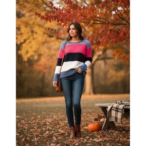 Skovhuus striped organic cotton sweater size small